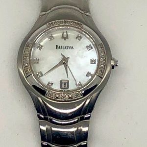 Bulova Ladies Stainless Steel Watch Diamond/MOP